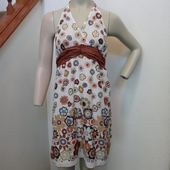 Vanity Size M Floral Halter Top Dress - Picture 1 of 7